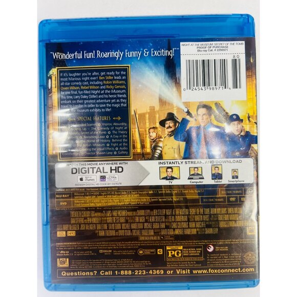 Sealed Blu-Ray/DVD/Digital HD Combo Pack Night At The Museum: Secret Of The Tomb - Picture 2 of 3